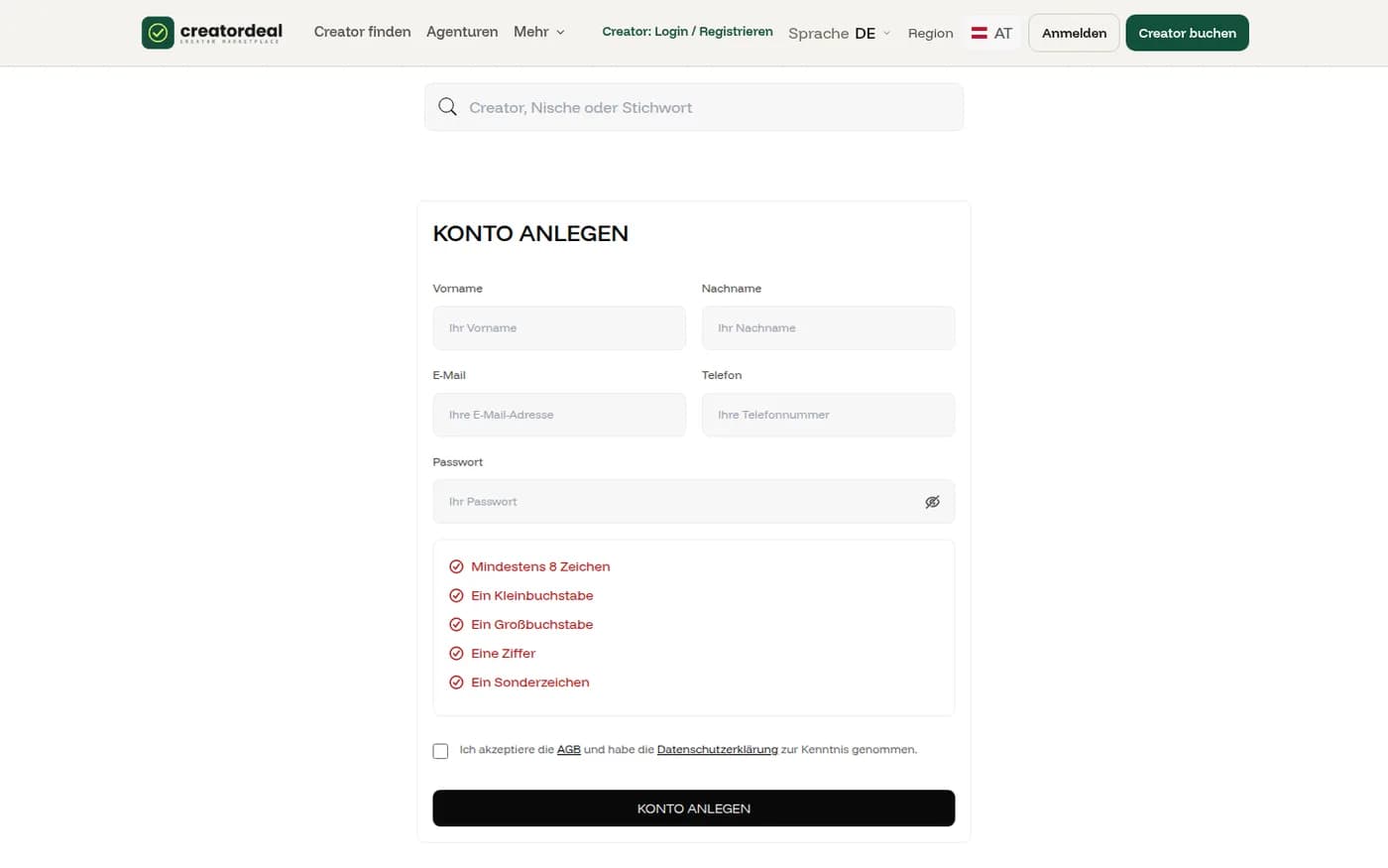 Create an account