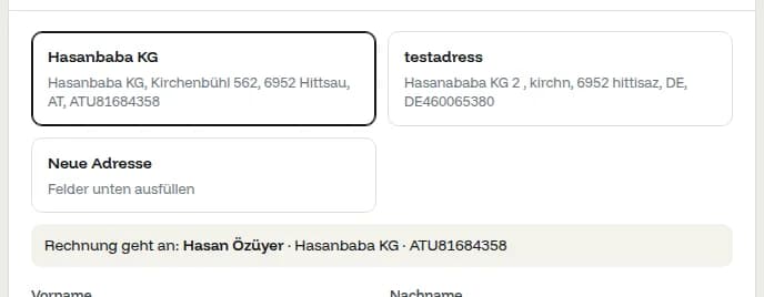 Billing address